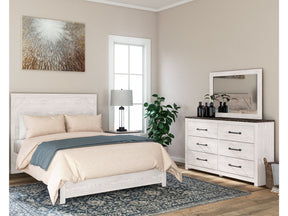 Gerridan White/Gray Queen Bed with Mirrored Dresser and Nightstand - Ornate Home