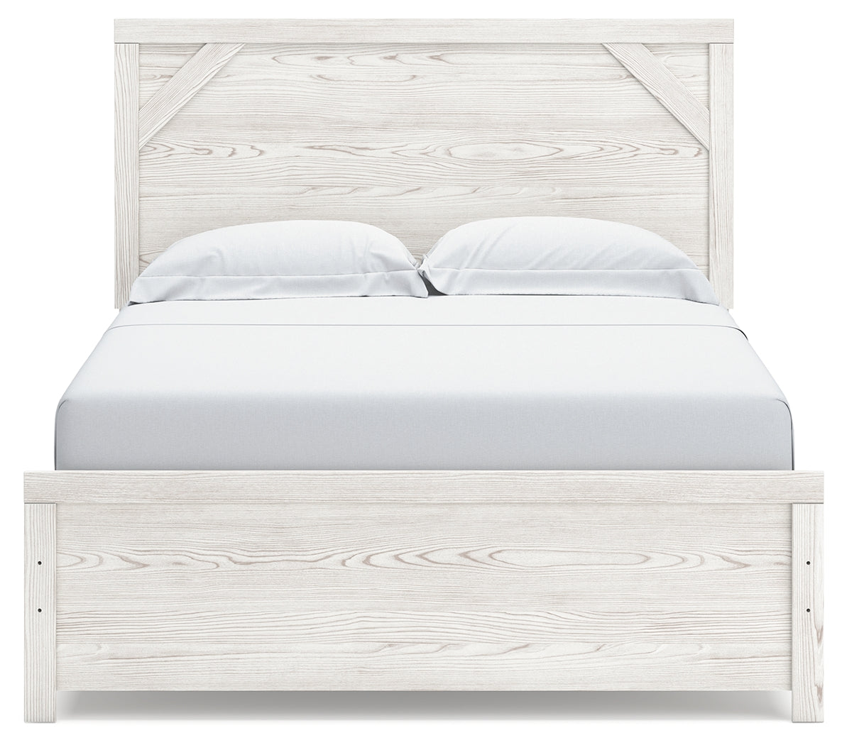 Gerridan White/Gray Queen Bed with Mirrored Dresser and Nightstand - Ornate Home