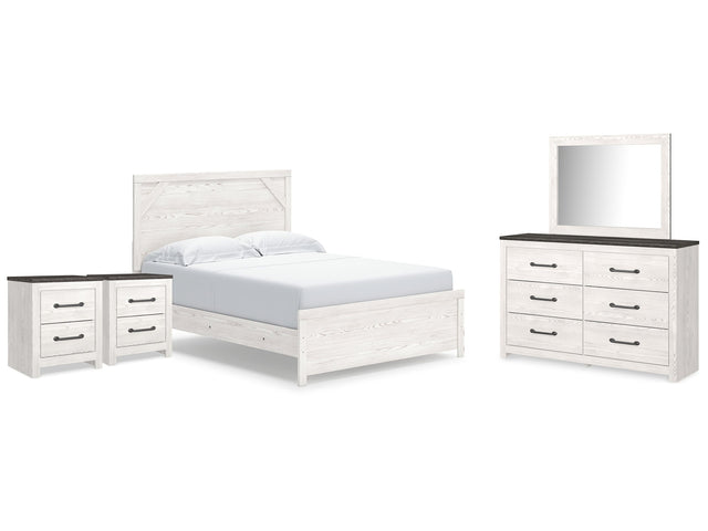 Gerridan White/Gray Queen Panel Bed, Dresser, Mirror and 2 Nightstands (Online Special Price) - Ornate Home