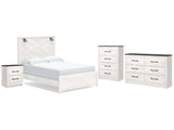 Gerridan White/Gray Queen Panel Bedroom Set with Dresser, Chest and Nightstand - Ornate Home