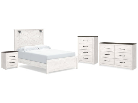 Gerridan White/Gray Queen Panel Bedroom Set with Dresser, Chest and Nightstand - Ornate Home