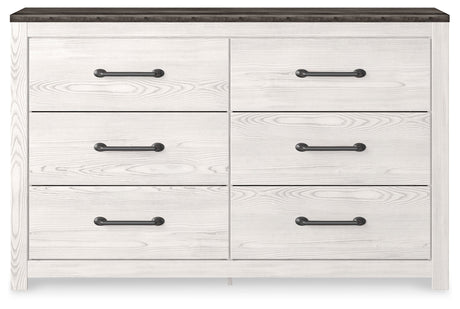 Gerridan White/Gray Queen Panel Bedroom Set with Dresser, Mirror, and 2 Nightstands - Ornate Home