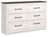Gerridan White/Gray Queen Panel Bedroom Set with Dresser, Mirror, and 2 Nightstands - Ornate Home