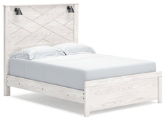 Gerridan White/Gray Queen Panel Bedroom Set with Dresser, Mirror, and Nightstand - Ornate Home