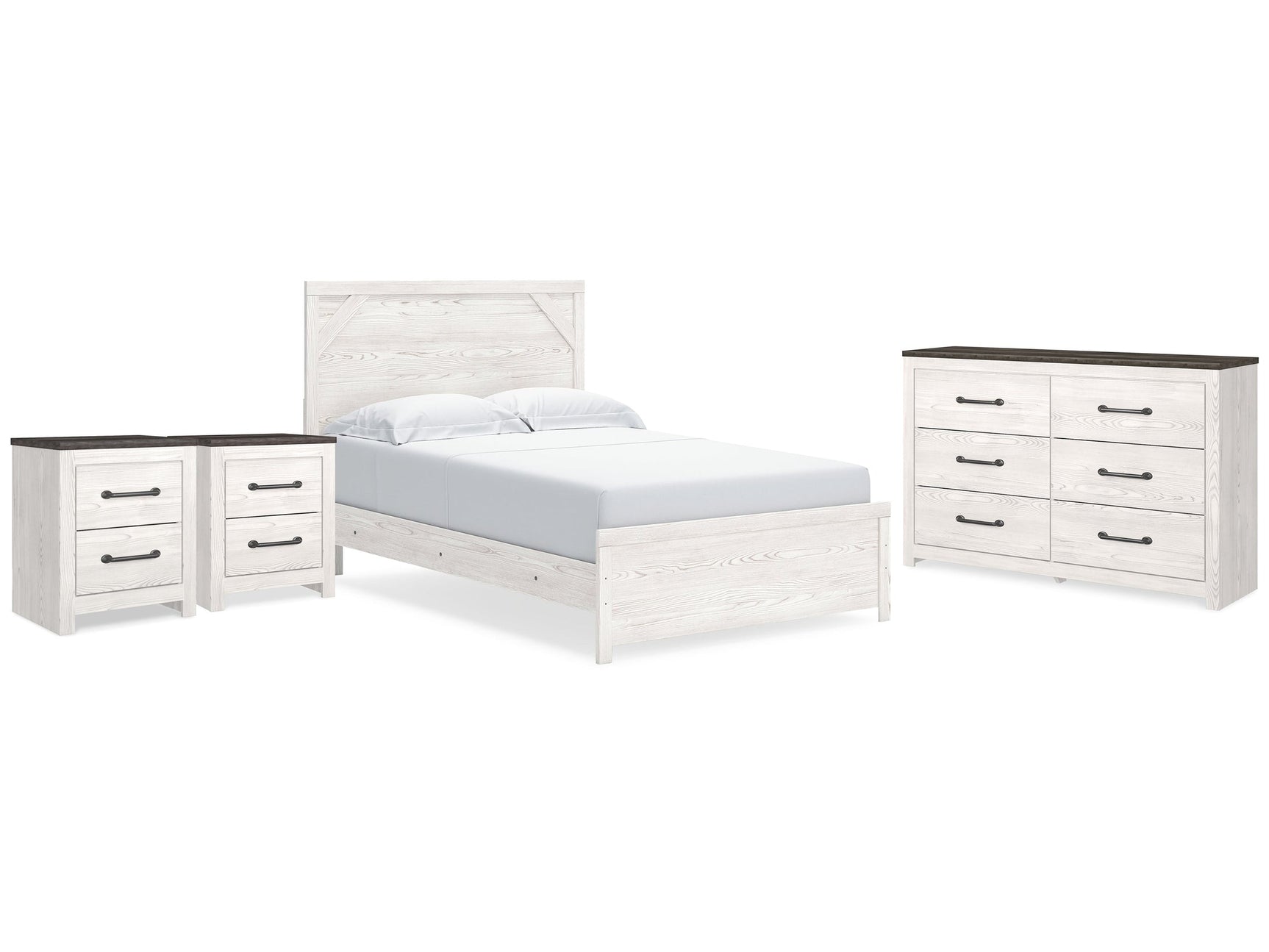 Gerridan White/Gray Queen Panel Bedroom Set with Dresser and 2 Nightstands (Online Special Price) - Ornate Home