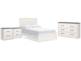 Gerridan White/Gray Queen Panel Bedroom Set with Dresser and 2 Nightstands - Ornate Home