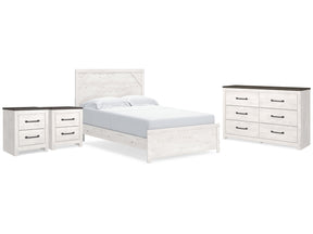 Gerridan White/Gray Queen Panel Bedroom Set with Dresser and 2 Nightstands - Ornate Home