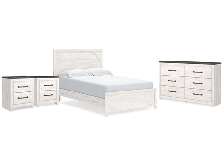 Gerridan White/Gray Queen Panel Bedroom Set with Dresser and 2 Nightstands - Ornate Home