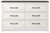 Gerridan White/Gray Queen Panel Bedroom Set with Dresser and 2 Nightstands - Ornate Home