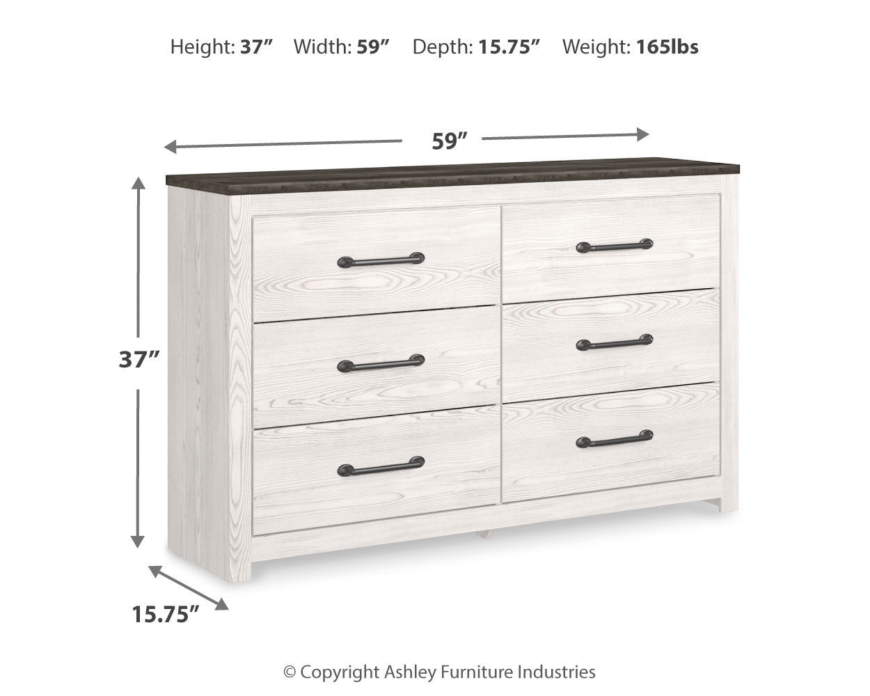 Gerridan White/Gray Queen Panel Bedroom Set with Dresser and 2 Nightstands - Ornate Home
