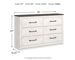 Gerridan White/Gray Queen Panel Bedroom Set with Dresser and 2 Nightstands - Ornate Home
