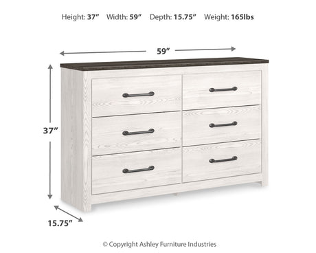Gerridan White/Gray Queen Panel Bedroom Set with Dresser and 2 Nightstands - Ornate Home