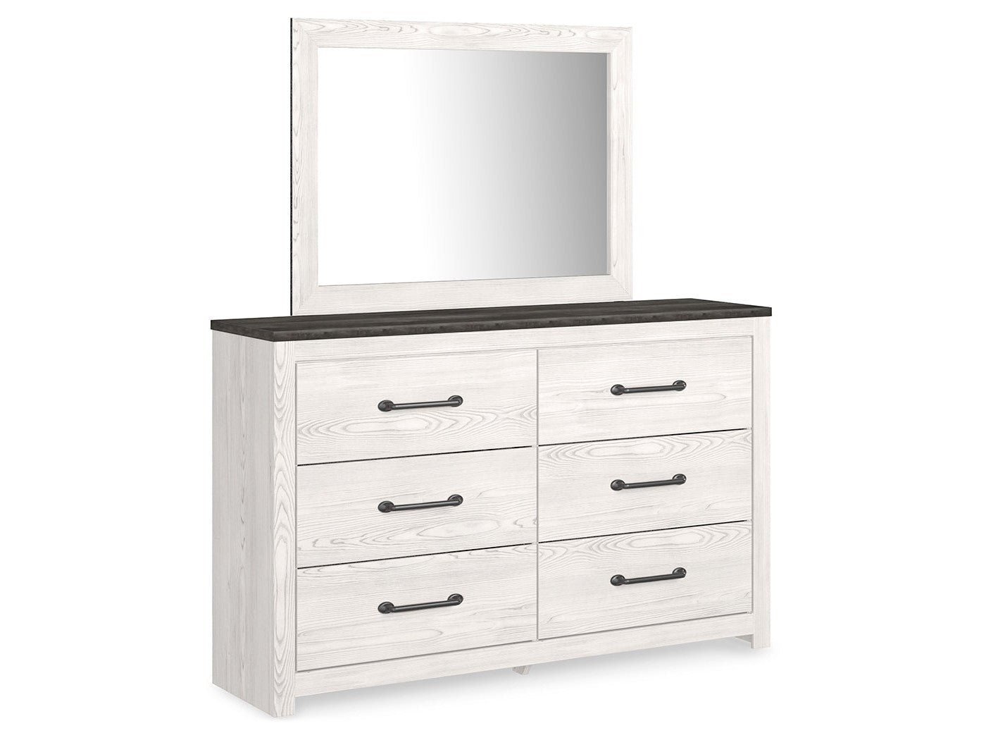 Gerridan White/Gray Queen Panel Bedroom Set with Dresser and Mirror, Chest and 2 Nightstands - Ornate Home