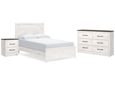 Gerridan White/Gray Queen Panel Bedroom Set with Dresser and Nightstand - Ornate Home