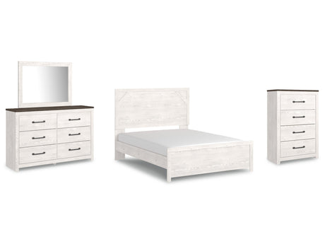 Gerridan White Queen Panel Bedroom Set with Dresser, Mirror, and Chest - Ornate Home