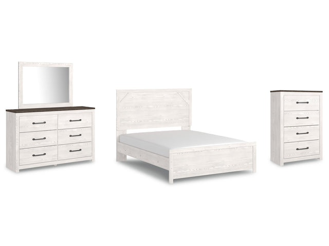 Gerridan White Queen Panel Bedroom Set with Dresser, Mirror, and Chest - Ornate Home
