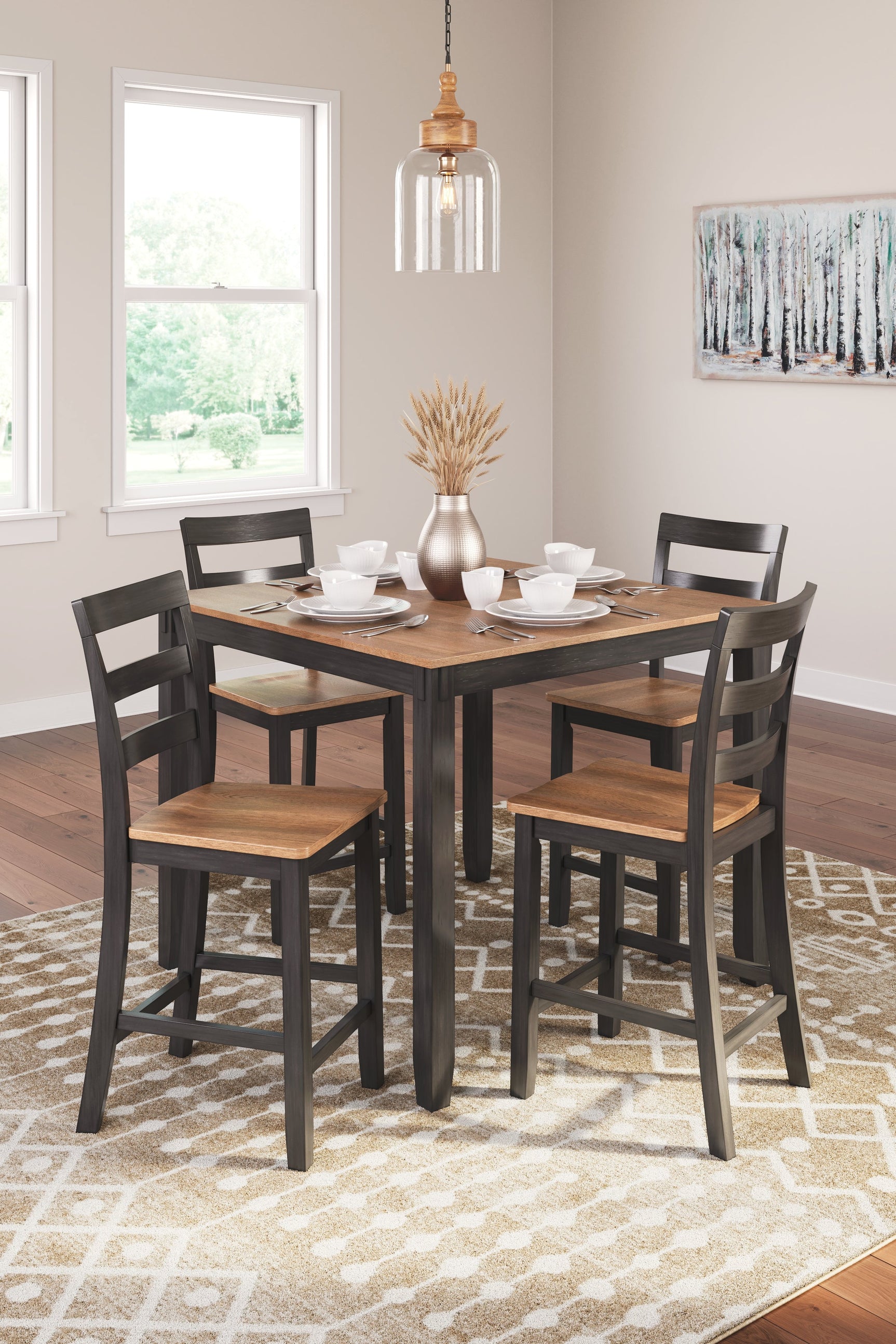 Gesthaven Counter Height Dining Table Room Set (Set of 5) (Online Special Price) - Ornate Home