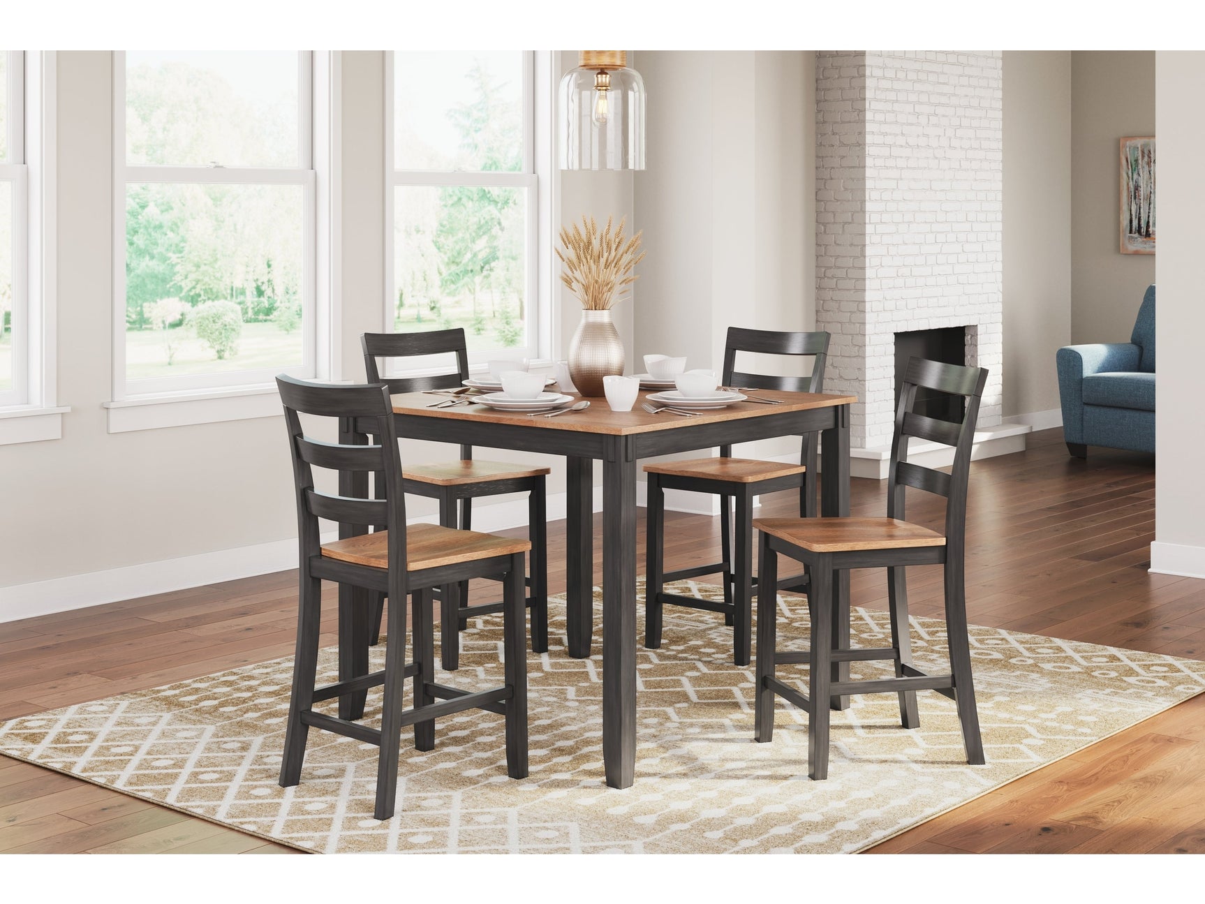 Gesthaven Counter Height Dining Table Room Set (Set of 5) - Ornate Home