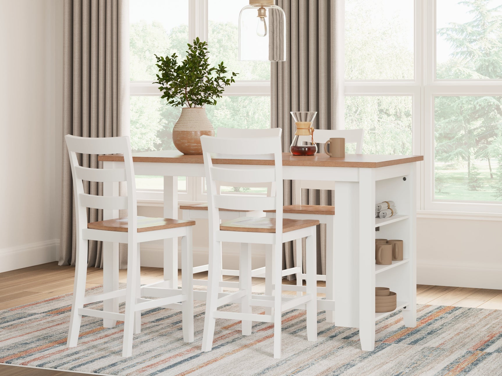 Gesthaven Counter Height Dining Table and 4 Barstools (Online Special Price) - Ornate Home