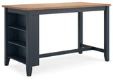 Gesthaven Natural/Blue Counter Height Dining Table and 4 Barstools (Online Special Price) - Ornate Home