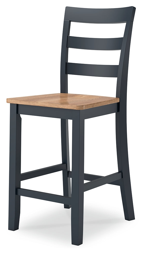Gesthaven Natural/Blue Counter Height Dining Table and 4 Barstools (Online Special Price) - Ornate Home
