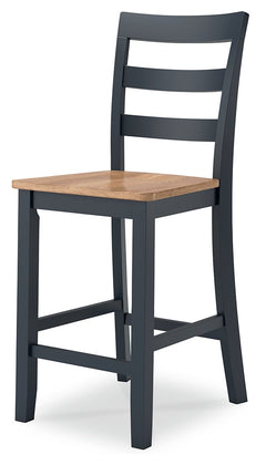 Gesthaven Natural/Blue Counter Height Dining Table and 4 Barstools - Ornate Home