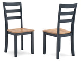 Gesthaven Natural/Blue Dining Chair (Set of 2) - Ornate Home