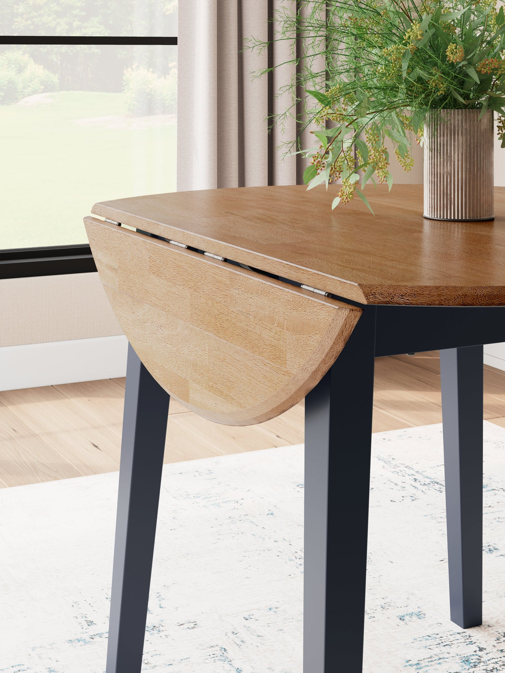 Gesthaven Natural/Blue Dining Drop Leaf Table (Online Special Price) - Ornate Home