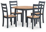 Gesthaven Natural/Blue Dining Table and 4 Chairs (Online Special Price) - Ornate Home