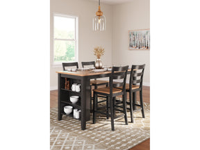 Gesthaven Natural/Brown Counter Height Dining Table and 4 Barstools (Online Special Price) - Ornate Home