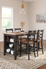 Gesthaven Natural/Brown Counter Height Dining Table and 4 Barstools - Ornate Home