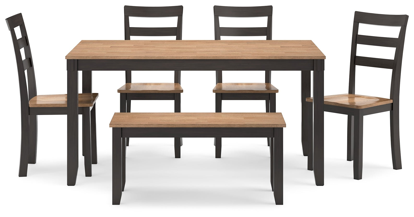Gesthaven Natural/Brown Dining Table with 4 Chairs and Bench (Online Special Price) - Ornate Home