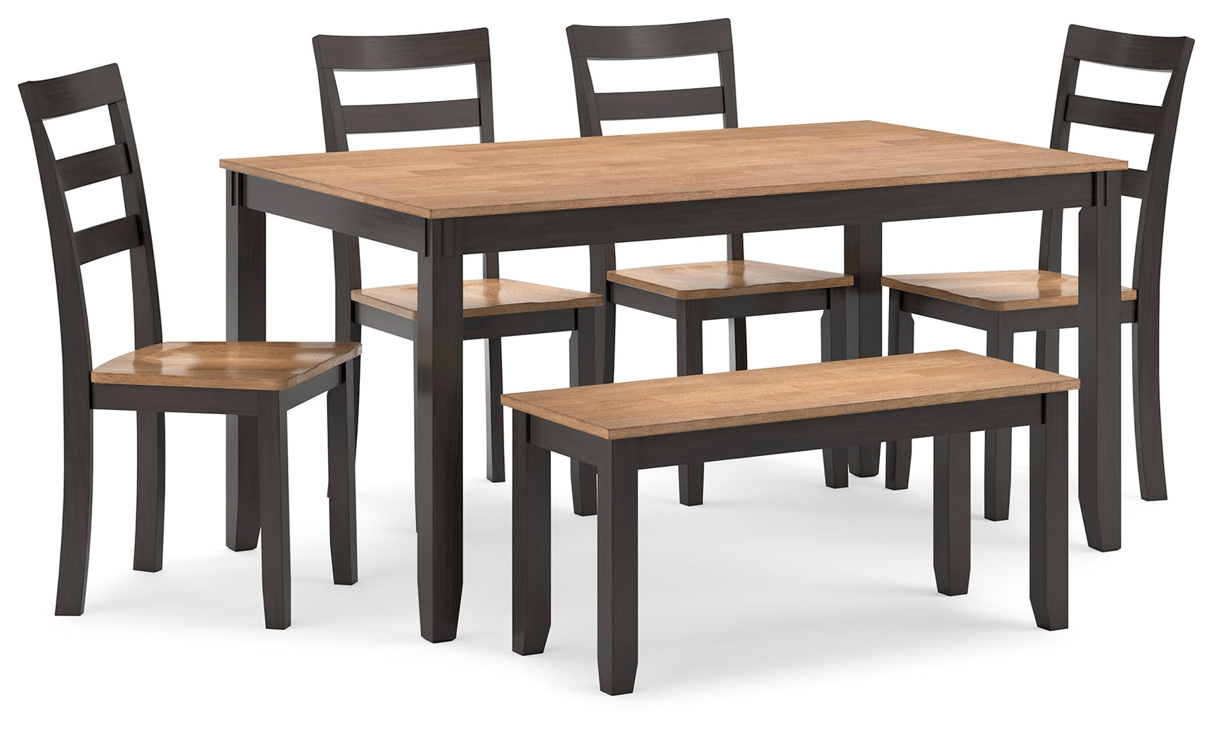 Gesthaven Natural/Brown Dining Table with 4 Chairs and Bench (Online Special Price) - Ornate Home