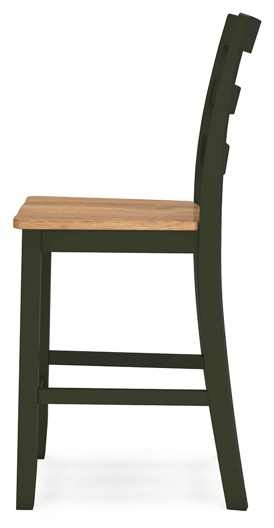 Gesthaven Natural/Green Counter Height Dining Table w/2 Barstools (Online Special Price) - Ornate Home