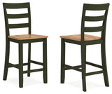 Gesthaven Natural/Green Counter Height Dining Table w/2 Barstools (Online Special Price) - Ornate Home