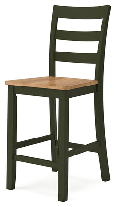Gesthaven Natural/Green Counter Height Dining Table w/2 Barstools - Ornate Home