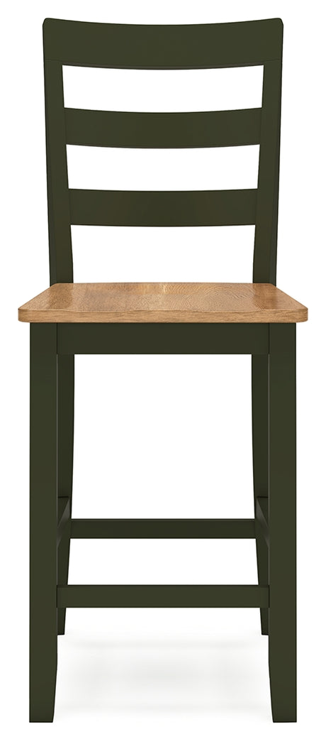 Gesthaven Natural/Green Counter Height Dining Table w/2 Barstools - Ornate Home