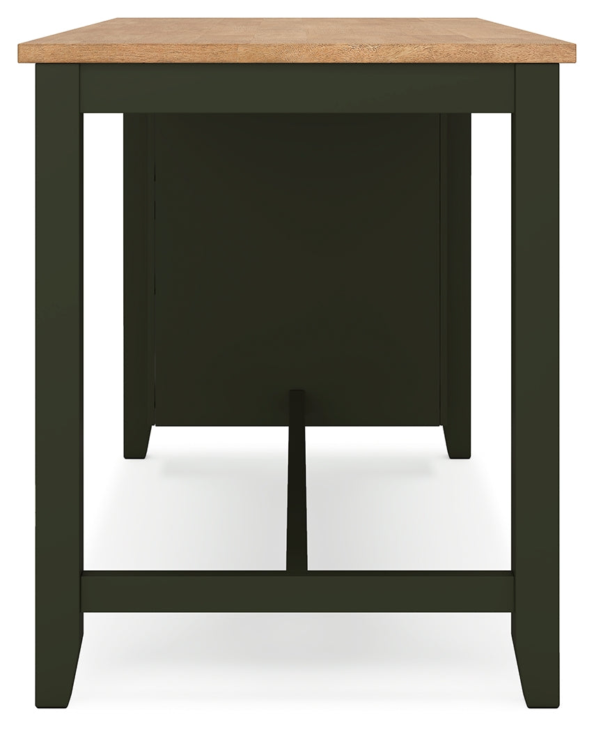 Gesthaven Natural/Green Counter Height Dining Table w/2 Barstools - Ornate Home