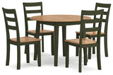 Gesthaven Natural/Green Dining Table and 4 Chairs - Ornate Home