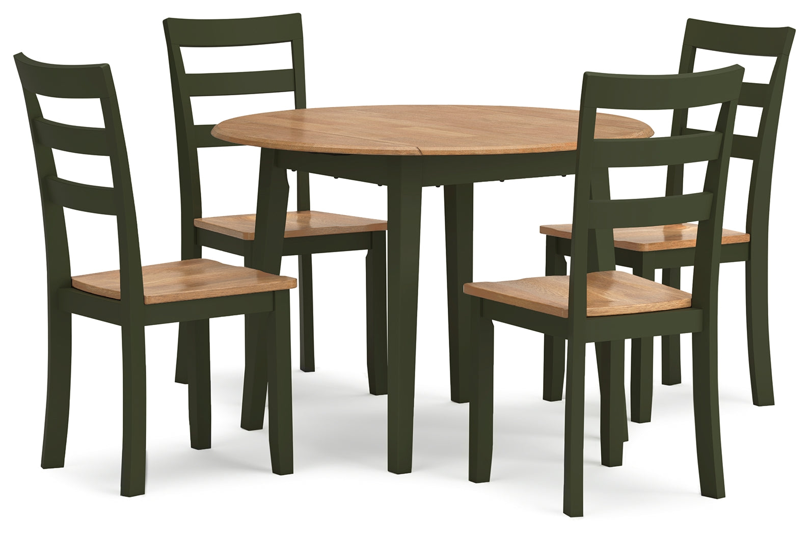 Gesthaven Natural/Green Dining Table and 4 Chairs - Ornate Home
