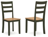 Gesthaven Natural/Green Dining Table and 4 Chairs - Ornate Home