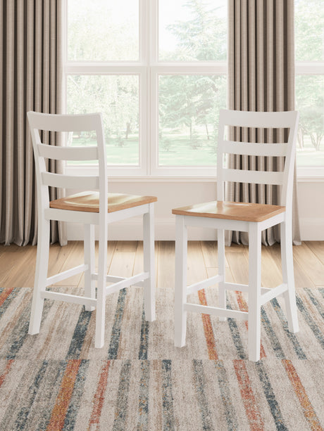 Gesthaven Natural/White Counter Height Dining Room Chair (Set of 2) - Ornate Home