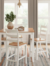 Gesthaven Natural/White Counter Height Dining Table and 4 Barstools (Set of 5) (Online Special Price) - Ornate Home