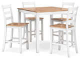 Gesthaven Natural/White Counter Height Dining Table and 4 Barstools (Set of 5) - Ornate Home
