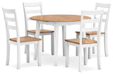 Gesthaven Natural/White Dining Table and 4 Chairs (Online Special Price) - Ornate Home