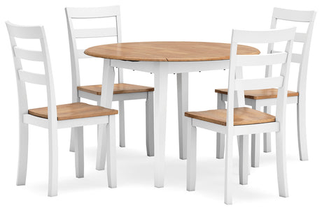 Gesthaven Natural/White Dining Table and 4 Chairs - Ornate Home