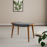 Geta Ottoman in Charcoal and Antique Walnut - Ornate Home