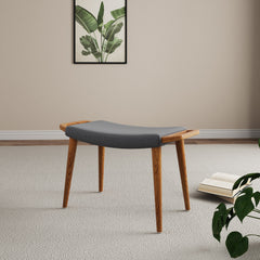 Geta Ottoman in Charcoal and Antique Walnut - Ornate Home