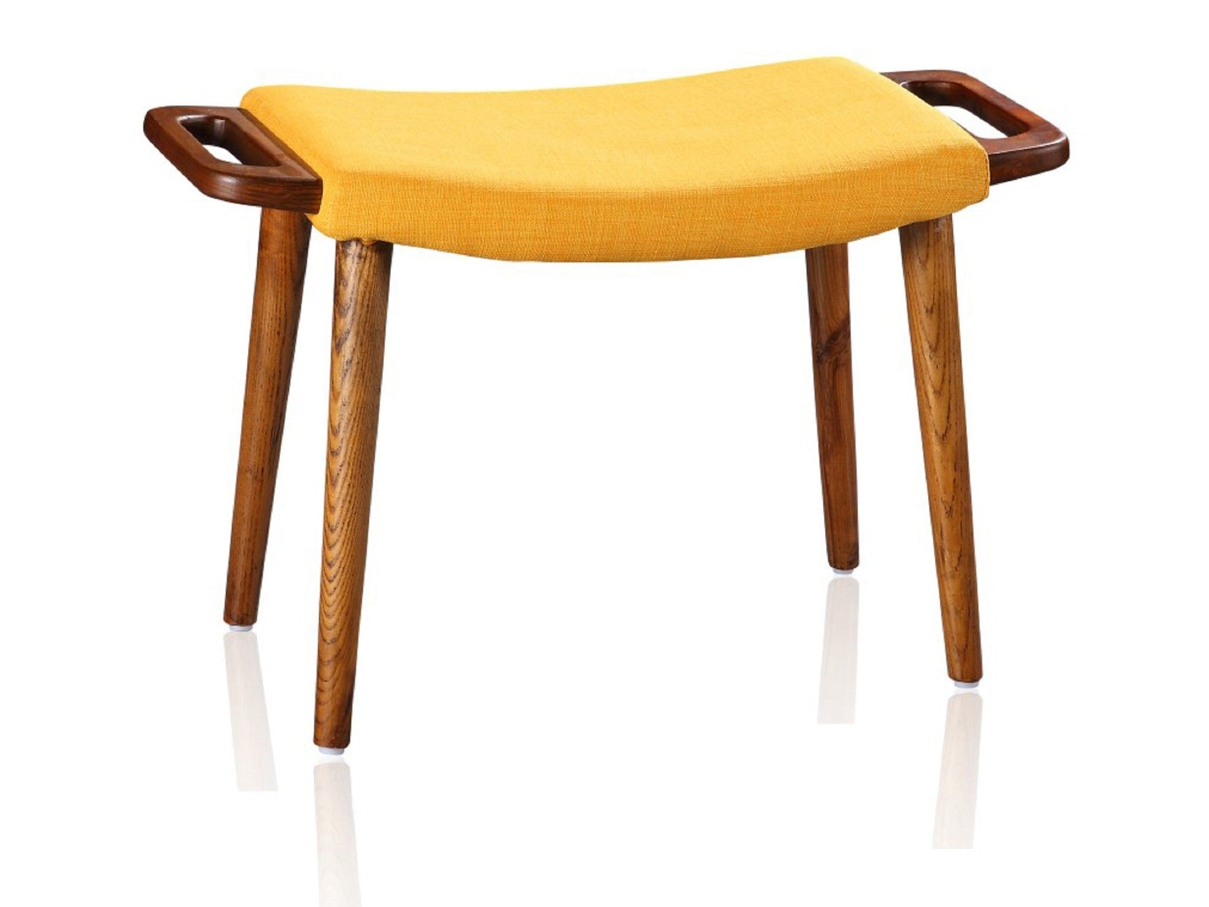 Geta Ottoman in Yellow and Antique Walnut - Ornate Home