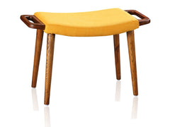 Geta Ottoman in Yellow and Antique Walnut - Ornate Home